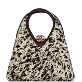 Chanel Small Chic Lady "Dalmatian Print" Shopping Bag Black, White Pony Hair Gold Hardware - Thumbnail View 1