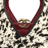 Chanel Small Chic Lady "Dalmatian Print" Shopping Bag Black, White Pony Hair Gold Hardware - Thumbnail View 8