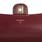 Chanel Long Top Handle Clutch with Chain Dark Burgundy Lizard Embossed Calfskin Gold Hardware - Thumbnail View 7
