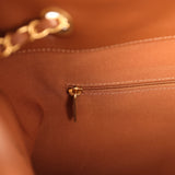 Chanel Large Coco Hobo Bag Beige Suede, Light Brown Shiny Lambskin Brushed Gold Hardware - Thumbnail View 10
