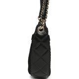 Chanel Round Clutch with Chain Black Mesh, Lambskin Light Gold Hardware - Thumbnail View 3