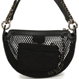 Chanel Round Clutch with Chain Black Mesh, Lambskin Light Gold Hardware - Thumbnail View 4