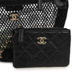 Chanel Round Clutch with Chain Black Mesh, Lambskin Light Gold Hardware - Thumbnail View 7