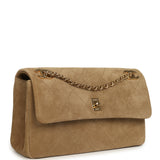 Chanel Medium "Eyes on You" Flap Bag Beige Suede Gold Hardware - Thumbnail View 2
