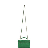 Chanel Top Handle Long Vanity Case with Chain Green Lambskin Light Gold Hardware - Thumbnail View 7