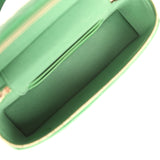 Chanel Top Handle Long Vanity Case with Chain Green Lambskin Light Gold Hardware - Thumbnail View 8