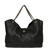 Chanel Maxi Shopping Bag Black Grained Calfskin Gold Hardware - Thumbnail View 1