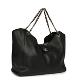 Chanel Maxi Shopping Bag Black Grained Calfskin Gold Hardware - Thumbnail View 2