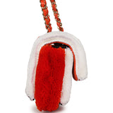Chanel Small Coco Beach Stripe Flap Bag Orange, White and Black Raffia Gold Hardware - Thumbnail View 3