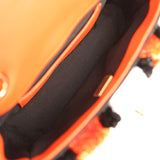 Chanel Small Coco Beach Stripe Flap Bag Orange, White and Black Raffia Gold Hardware - Thumbnail View 8