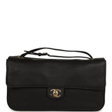 Chanel Maxi "Souplissimo" Small Flap Bag Black Grained Calfskin Gold Hardware - Thumbnail View 1
