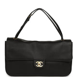 Chanel Maxi "Souplissimo" Small Flap Bag Black Grained Calfskin Gold Hardware - Thumbnail View 7
