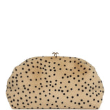 Chanel Large "Cheetah Print" Clutch with Chain Beige Calf Hair, Black Leather Gold Hardware - Thumbnail View 1