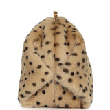 Chanel Large "Cheetah Print" Clutch with Chain Beige Calf Hair, Black Leather Gold Hardware - Thumbnail View 3