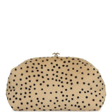 Chanel Large "Cheetah Print" Clutch with Chain Beige Calf Hair, Black Leather Gold Hardware - Thumbnail View 4