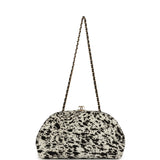 Chanel Large "Dalmatian Print" Clutch with Chain Black, White Pony Hair Gold Hardware - Thumbnail View 7