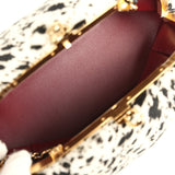 Chanel Large "Dalmatian Print" Clutch with Chain Black, White Pony Hair Gold Hardware - Thumbnail View 10