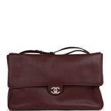 Chanel Maxi "Souplissimo" Large Flap Bag Dark Burgundy Caviar Silver Hardware - Thumbnail View 1