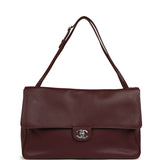 Chanel Maxi "Souplissimo" Large Flap Bag Dark Burgundy Caviar Silver Hardware - Thumbnail View 7