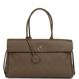 Chanel Large "Urban Essential" East West Shopping Tote Dark Khaki Caviar Gold Hardware - Thumbnail View 1