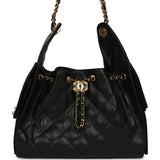 Chanel Small 25 Hobo Bag Black Caviar Gold Hardware - Thumbnail View 1