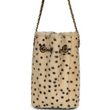 Chanel Mini "Cheetah Print" Bucket Bag with Chain Light Beige Calf Hair and Black Lambskin Gold Hardware - Thumbnail View 3