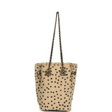 Chanel Mini "Cheetah Print" Bucket Bag with Chain Light Beige Calf Hair and Black Lambskin Gold Hardware - Thumbnail View 6