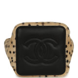 Chanel Mini "Cheetah Print" Bucket Bag with Chain Light Beige Calf Hair and Black Lambskin Gold Hardware - Thumbnail View 7