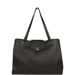 Chanel XXL "It Girl" Shopping Tote Black Grained Calfskin Gold Hardware