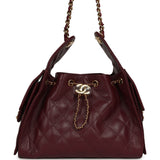 Chanel Small 25 Hobo Bag Dark Burgundy Shiny Caviar Gold Hardware - Thumbnail View 1
