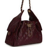 Chanel Small 25 Hobo Bag Dark Burgundy Shiny Caviar Gold Hardware - Thumbnail View 2