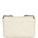 Pre-owned Chanel Medium 19 Flap Bag White Lambskin Mixed Metal Hardware - Thumbnail View 4