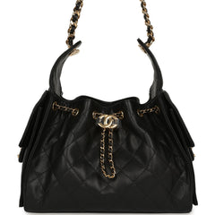 Chanel Small 25 Hobo Bag Black Caviar Gold Hardware