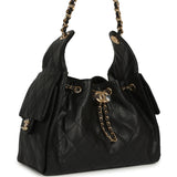 Chanel Small 25 Hobo Bag Black Caviar Gold Hardware - Thumbnail View 2