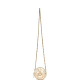 Chanel Mini CC Camellia Round Clutch With Chain Metallic Gold Lambskin Light Gold Hardware - Thumbnail View 8