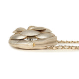 Chanel Mini CC Camellia Round Clutch With Chain Metallic Gold Lambskin Light Gold Hardware - Thumbnail View 6