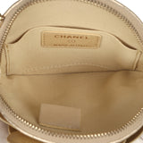 Chanel Mini CC Camellia Round Clutch With Chain Metallic Gold Lambskin Light Gold Hardware - Thumbnail View 9