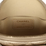 Chanel Mini CC Camellia Round Clutch With Chain Metallic Gold Lambskin Light Gold Hardware - Thumbnail View 10