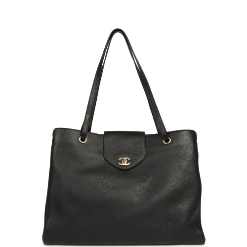 Chanel XXL "It Girl" Shopping Tote Black Grained Calfskin Gold Hardware
