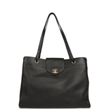 Chanel XXL "It Girl" Shopping Tote Black Grained Calfskin Gold Hardware - Thumbnail View 1