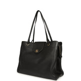 Chanel XXL "It Girl" Shopping Tote Black Grained Calfskin Gold Hardware - Thumbnail View 5
