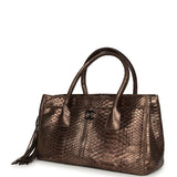 Vintage Chanel Medium Cerf Executive Tote Bag Iridescent Bronze Python Ruthenium Hardware - Thumbnail View 6