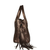 Vintage Chanel Medium Cerf Executive Tote Bag Iridescent Bronze Python Ruthenium Hardware - Thumbnail View 3
