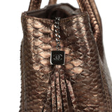 Vintage Chanel Medium Cerf Executive Tote Bag Iridescent Bronze Python Ruthenium Hardware - Thumbnail View 4