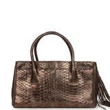 Vintage Chanel Medium Cerf Executive Tote Bag Iridescent Bronze Python Ruthenium Hardware - Thumbnail View 5
