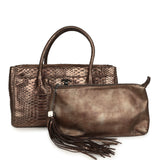 Vintage Chanel Medium Cerf Executive Tote Bag Iridescent Bronze Python Ruthenium Hardware - Thumbnail View 9
