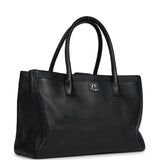 Pre-owned Chanel Large Executive Cerf Tote Bag Black Grained Calfskin Silver Hardware - Thumbnail View 2