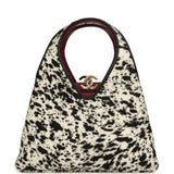 Chanel Small Chic Lady "Dalmatian Print" Shopping Bag Black, White Pony Hair Gold Hardware - Thumbnail View 1