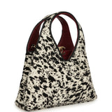 Chanel Small Chic Lady "Dalmatian Print" Shopping Bag Black, White Pony Hair Gold Hardware - Thumbnail View 2
