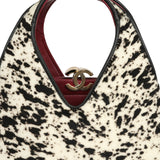Chanel Small Chic Lady "Dalmatian Print" Shopping Bag Black, White Pony Hair Gold Hardware - Thumbnail View 7